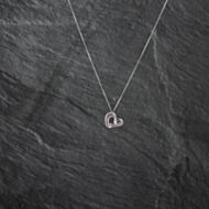 Pre-Owned White Gold Diamond & Tanzanite Open Heart Pendant & 18 Inch Curb Chain 41142810