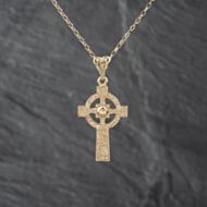 Pre-Owned 9ct Yellow Gold Celtic Cross Pendant & 20 Inch Belcher Chain 41142841