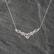 Pre-Owned White Gold Diamond Fancy Pendant & 16 Inch Trace Chain 41142858