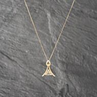 Pre-Owned 18ct Yellow Gold Unheated Green Tanzanite Pendant & 19 Inch Box Chain 41142873