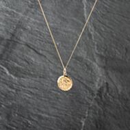Pre-Owned 9ct Yellow Gold Small Double Sided St Christopher Pendant & 18 Inch Curb Chain 41142907