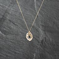Pre-Owned 9ct Yellow Gold Topaz & Diamond Ornate Openwoerk Pendant & 18 Inch Curb Chain 41142914
