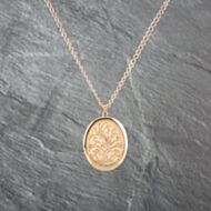 Pre-Owned 9ct Yellow Gold Large Oval Foliate Hand Engraved Locket Pendant & 20 Inch Curb Chain 41142932