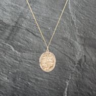 Pre-Owned 9ct Yellow Gold Oval Foliate Engraved And Embossed Locket Pendant & 18 Inch Curb Chain 41142947