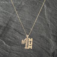 Pre-Owned 9ct Yellow Gold No 1 Mum Pendant & 18 Inch Curb Chain 41142969