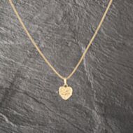 Pre-Owned 9ct Yellow Gold Engraved Heart Locket Pendant & 22 Inch Box Chain 41142994
