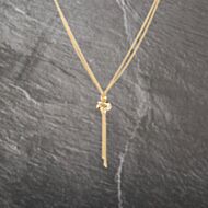 Pre-Owned 9ct Yellow Gold Two Row Tassel 18 Inch Mesh Necklace 41143010