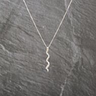 Pre-Owned 9ct White Gold 0.10ct Diamond Set Pendant & 18 Inch Curb Chain 41143014