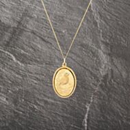 Pre-Owned 9ct Yellow Gold Robin Redbreast Christmas 1977 Pendant & 18 Inch Curb Chain 41143017