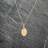 Pre-Owned 9ct Yellow Gold Oval St Christopher Pendant & 18 Inch Curb Chain 41143070