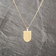 Pre-Owned 9ct Yellow Gold England Badge Pendant & 20 Inch Curb Chain 41143091