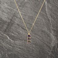Pre-Owned Yellow Gold Mystic Topaz & 0.03ct Diamond Set Pendant & 18 Inch Curb Chain 41143174