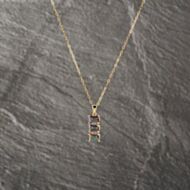 Pre-Owned Yellow Gold Mystic Topaz & 0.03ct Diamond Set Pendant & 18 Inch Trace Chain 41143175
