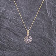 Pre-Owned 9ct Yellow Gold Tanzanite Pendant & 18 Inch Curb Chain 41143194