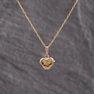 Pre-Owned Yellow Gold Heart Engraved Locket Pendant & 16 Inch Prince Of Wales Chain 41143291