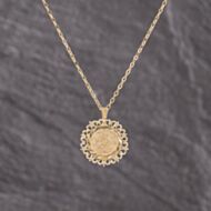 Pre-Owned 9ct Yellow Gold St George Pendant & 20 Inch Trace Chain 41143297