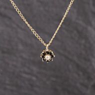 Pre-Owned 9ct Yellow Gold Cultured Pearl & Sapphire Cluster Pendant & 22 Inch Curb Chain 41143301