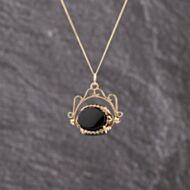 Pre-Owned Yellow Gold Multi Stone Swivel Pendant & 18 Inch Curb Chain 41143369