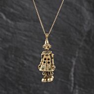 Pre-Owned 9ct Yellow Gold Multi Stone Clown Pendant & 20 Inch Curb Chain 41143370