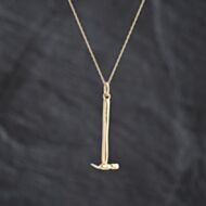 Pre-Owned 9ct Yellow Gold Hammer Pendant & 18 Inch Prince Of Wales Chain 41143393