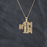 Pre-Owned 9ct Yellow Gold Number One Mum Pendant & 18 Inch Curb Chain 41143420