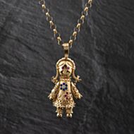Pre-Owned 9ct Yellow Gold Cubic Zirconia Ragdoll Gemstone Pendant & 26 Inch Belcher Chain 41143442