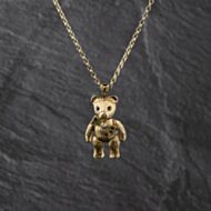 Pre-Owned 9ct Yellow Gold Cubic Zirconia Teddy Bear Gemstone Pendant & 17 Inch Belcher Chain 41143443