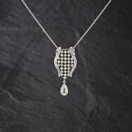 Pre-Owned 14ct White Gold 2.00ct Diamond Dropper Pendant & 18 Inch Spiga Chain 41143451