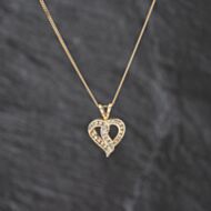 Pre-Owned 9ct Yellow Gold 0.25ct Diamond Set Openwork Pendant & 18 Inch Curb Chain 41143473