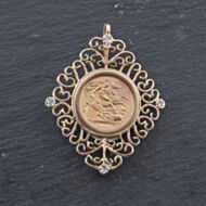 Pre-Owned Yellow Gold Diamond 2000 Queen Elizabeth Half Sovereign Loose Pendant 41143479