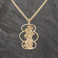 Pre-Owned Vintage 9ct Yellow Gold St Christopher Pendant & 20 Inch Curb Chain 41143565
