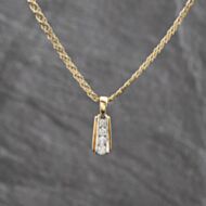 Pre-Owned 9ct Two Colour Gold 0.45ct Brilliant Cut Diamond Four Stone Pendant & 18 Inch Curb Chain 41143637