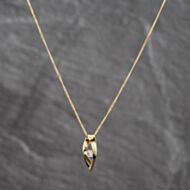 Pre-Owned 9ct Yellow Gold Cubic Zirconia Set Pendant & 18 Inch Curb Chain 41143664
