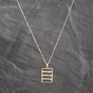 Pre-Owned 9ct Yellow Gold 0.09ct Diamond Set Abacus Pendant & 18 Inch Trace Chain 41143669