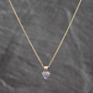 Pre-Owned Yellow Gold Iolite Heart Pendant & 17 Inch Trace Chain 41143698