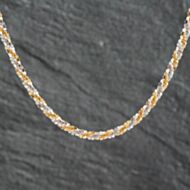 Pre-Owned 9ct Two Colour Gold Fancy Twisted 17 Inch Chain 41161854