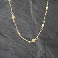 Pre-Owned 9ct Yellow Gold Brushed & Polished Finish Ball & Bar Link 17 Inch Fancy Chain 41162128