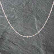 Pre-Owned 9ct Two Colour Gold Popcorn Style Beaded 16 Inch Mesh Chain 41162179