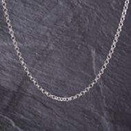 Pre-Owned 9ct White Gold Round 18 Inch Belcher Chain 41162227