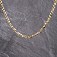Pre-Owned 9ct Yellow Gold Filed Edged 20 Inch Curb Chain 41162267