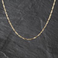 Pre-Owned 9ct Yellow Gold Twisted 18 Inch Curb Chain 41162427