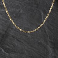 Pre-Owned 9ct Yellow Gold Twisted 18 Inch Curb Chain 41162428