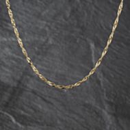 Pre-Owned 9ct Yellow Gold Twisted 18 Inch Curb Chain 41162429