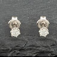 Pre-Owned 9ct White Gold 0.20ct Brilliant Cut Diamond Stud Earrings 41171287