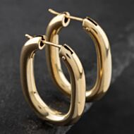 Pre-Owned 9ct Yellow Gold 34mm Plain Hoop Earrings 41171807