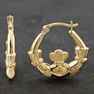 Pre-Owned Yellow Gold 20mm Claddagh Creole Earrings 41172016