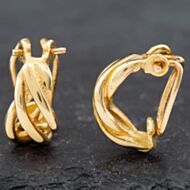 Pre-Owned 9ct Yellow Gold Open Weave Style Leverback Earrings 41172194