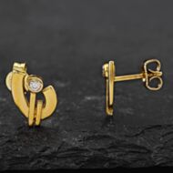 Pre-Owned Yellow Gold Cubic Zirconia Set Stud Earrings 41172198