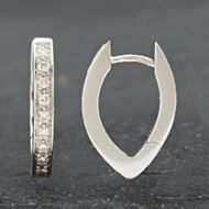 Pre-Owned 18ct White Gold 19mm Diamond Leverback Earrings 41172293