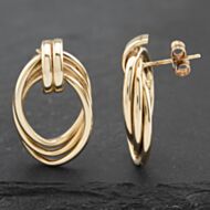 Pre-Owned 9ct Yellow Gold 24mm Knot Stud Earrings 41172568